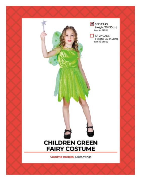 Children Green Fairy Costume (6-9 years) - Discount Party World