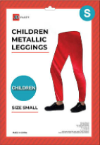 Children Metallic Leggings (S) (Red)