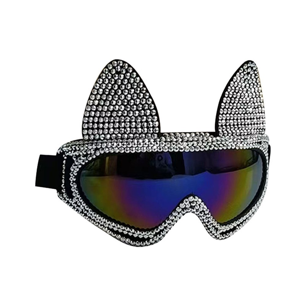 Kitty Goggles *SILVER RHINESTONE CAT GOGGLE - Discount Party World