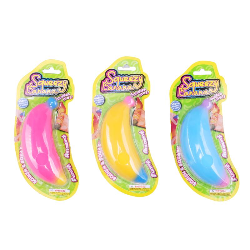 Squeezy Squishy Banana 13cm x (287611) Discount Party World