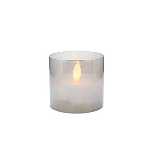 Candle LED in Glass Cup 8x7.5cmH (12/48)