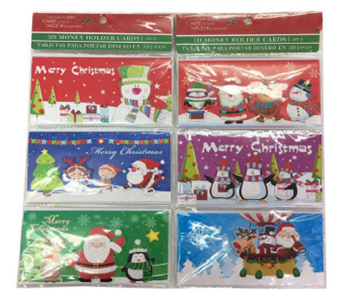 XMAS MONEY CARD PK OF 3