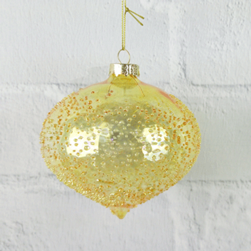 SKU164 11cm Glass Onion Finial-Sand