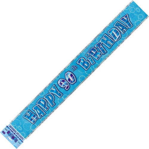 GLITZ BLUE FOIL BANNER 90 12ft