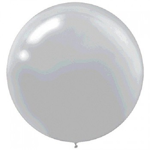 60cm Metallic Silver Round Latex Balloon