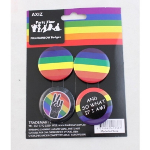 PK/4 RAINBOW BADGES ON COLOUR CARD