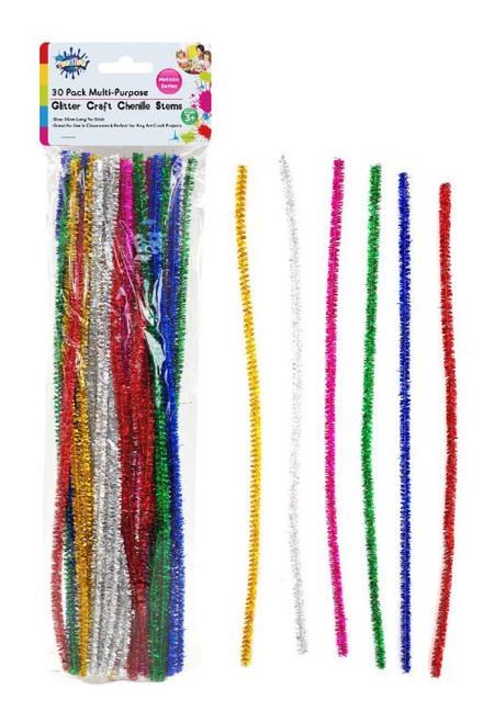 Multi-Purpose Craft Chenille Stems-30PK (Metallic Series)