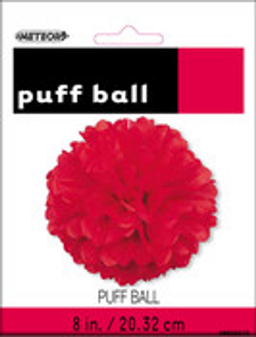 PUFF BALL DECOR RUBY RED 20cm (8")