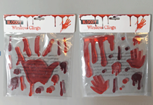 SKU082 ASST. BLOODY WINDOW CLINGS 1PC