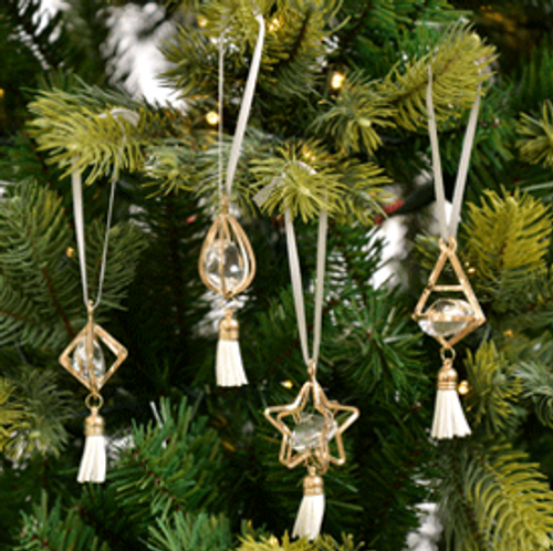 SKU116 4A GOLD METAL&CRYSTAL TREE ORNAMENTS 1PC