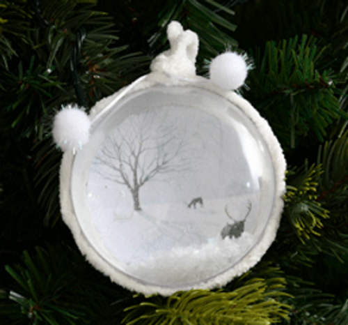 SKU177 10CM ACRYLIC DISC DECO W/SNOW