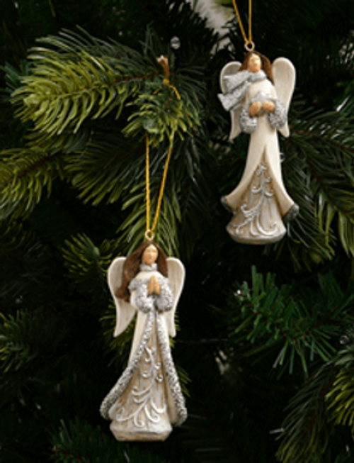 SKU191 2A POLYRESIN ANGEL TREE ORNAMENTS 10.5CM 1PC