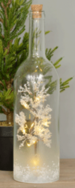 SKU214 32CM LIT WHITE TREE IN BOTTLE