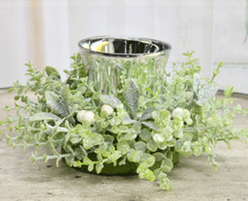 SKU236 24CM MISTELTOE CANDLE HOLDER