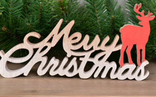 SKU387 MERRY CHRISTMAS SIGN 30X16CM