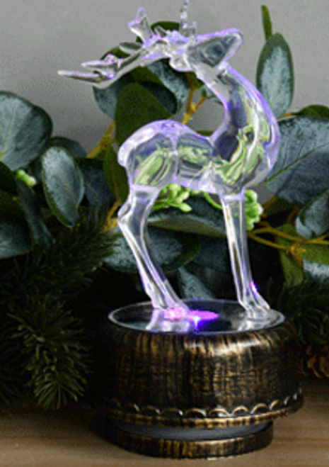 SKU699 ACRYLIC LIT& MUSICAL REINDEER TABLETOP FIGURES (18CM)