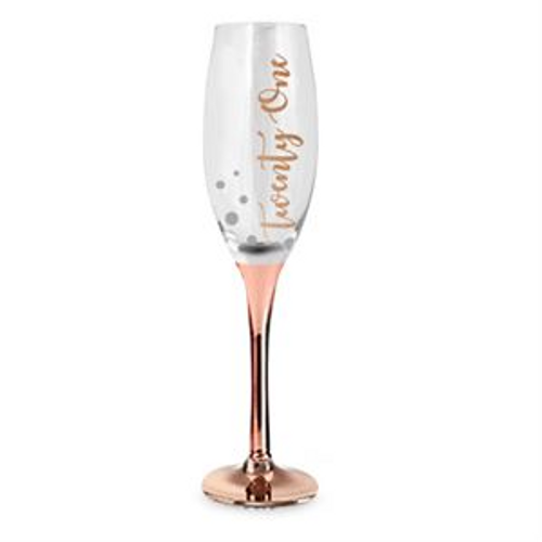 21 ROSE GOLD STEM CHAMPAGNE GLASS