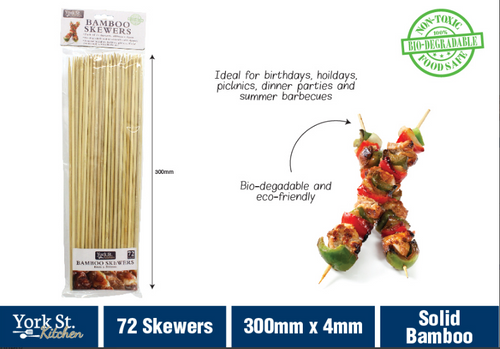 72pk Bamboo Skewers 4mm x 300mm