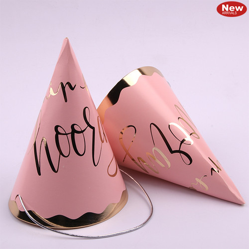 *4pk Luxe Pink Party Hats