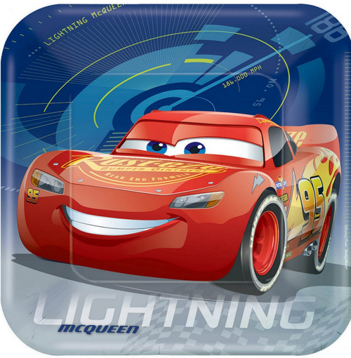 Cars 3 9in/23cm Sqr Plates