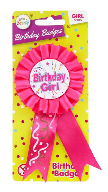 Novelty Happy Birthday Badges-Girl Series