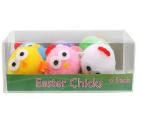 6PK CHICK 4CM 6 ASST CLRS