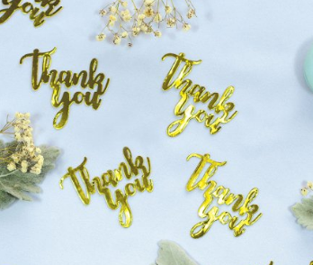 FS THANK YOU Foil Jumbo Confetti Gold 15pk
