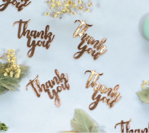 FS THANK YOU Foil Jumbo Confetti Rose Gold 15pk