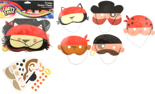 5PK PAPER PIRATE STICKER MASK