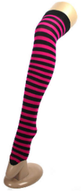 Over Knee Stockings (Hot Pink with Black)
