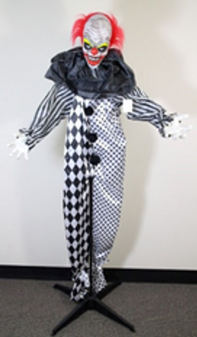 STANDING ANIMATED CLOWN W/LAUGHTER, 120X20X166 CM, INCLUDES BATTERIES STANDING ANIMATED CLOWN W/LAUGHTER, 120X20X166 CM, INCLUDES BATTERIES
