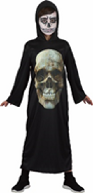 BOYS DEMON HOODED ROBE W/ GRIMACING SKULL BOYS DEMON HOODED ROBE W/ GRIMACING SKULL