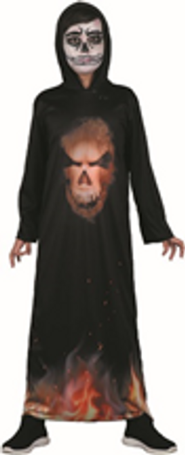 BOYS DEMON HOODED ROBE W/ FLAME DESIGN BOYS DEMON HOODED ROBE W/ FLAME DESIGN