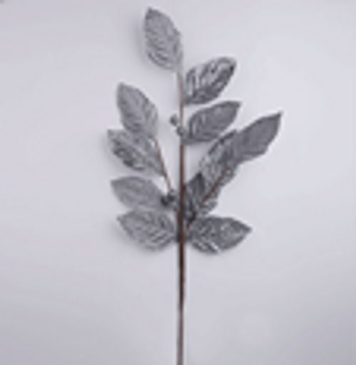 SKU394 73CM Black Silver Glitter Leaf Stem