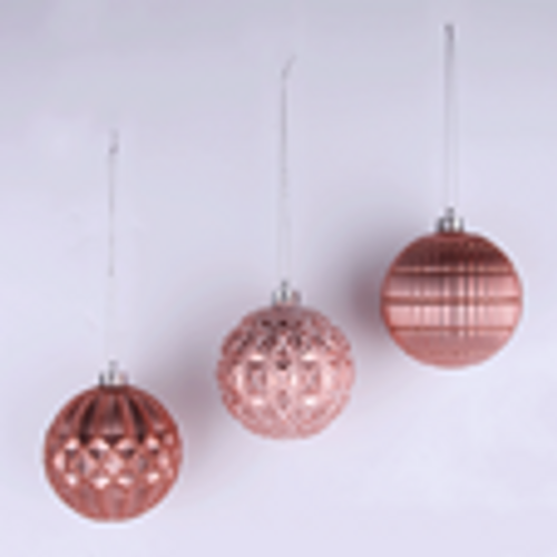 SKU206 3A Rose Gold Shatterproof Baubles in PDQ 1PC