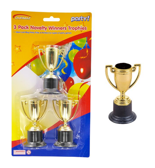 Novelty Party Trophies-3PK