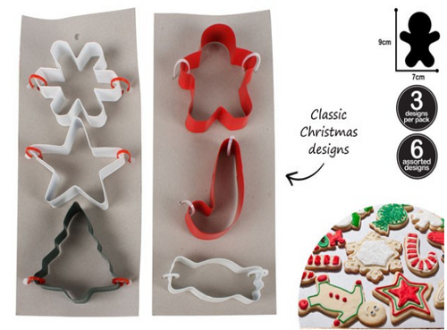 3PK METAL COOKIE CUTTERS