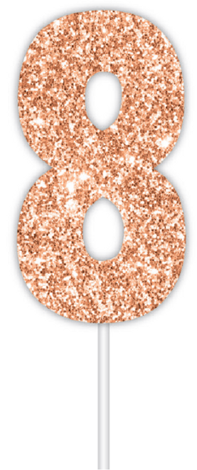 CAKE TOPPER ROSE GOLD NUM 8