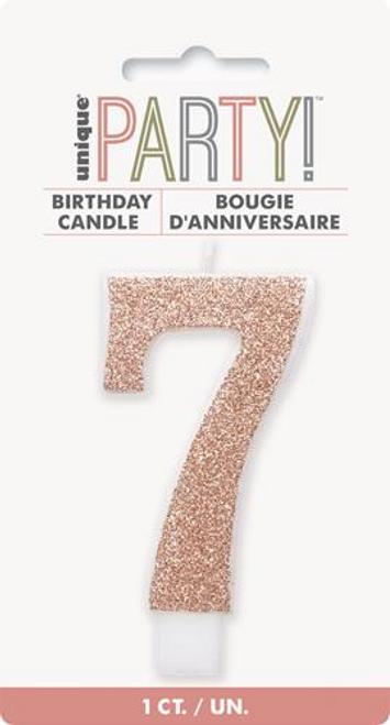 Numeral Candle 7 - Rose Gold