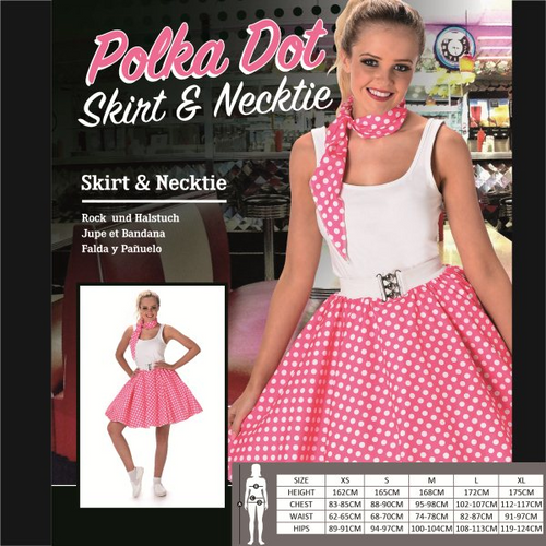 DARK PINK POLKA DOT SKIRT & NECKTIE