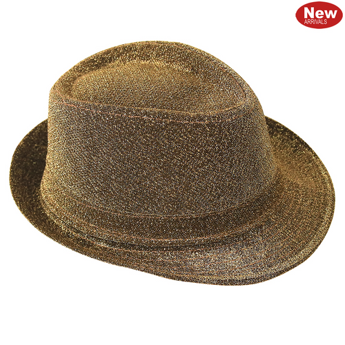 *Metallic Fedora-Gold