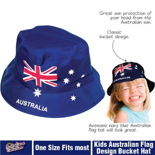 Hat Bucket Australian Flag Design Kids