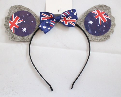 Aussie Flag Koala Ears & Bow W/ Header Card