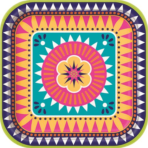 BOHO FIESTA 8 x 9" SQ PLATES