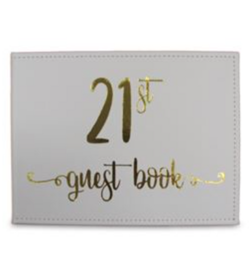 21ST GUEST BOOK gold