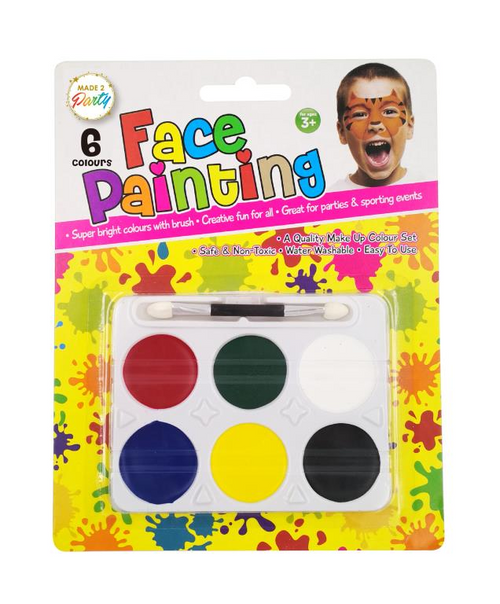 Face Paint Set -6 Colour & Brush Series