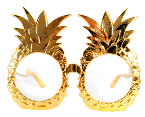 Party Glasses Pineapple Metallic Gold