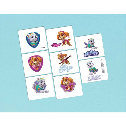 Paw Patrol Girl Tattoo Favors 5cm x 4cm 8pk