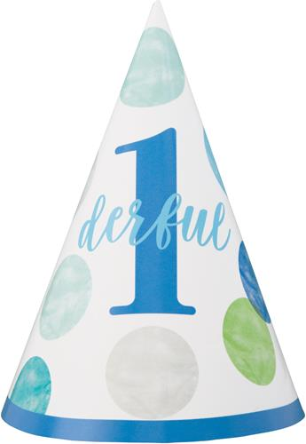 BLUE DOTS 1st B/DAY PARTY HAT