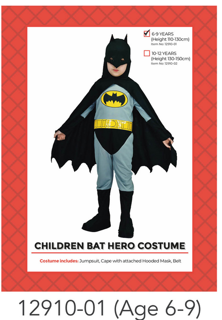 Children Bat Hero Costume (6-9 years)